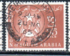 SOUTH ARABIA SAUDI ARABIA SAUDITA ARABIE SEOUDITE YEMEN 1965 COAT OF ARMS CONFEDERATION 35f USED USATO OBLITERE' - Arabie Saoudite