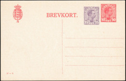 Danemark 1921. Entier Postal, Carte Avec Double Affranchissement. Michel P181 II, 10 + 15 øre. Superbe - Enteros Postales