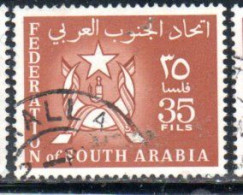 SOUTH ARABIA SAUDI ARABIA SAUDITA ARABIE SEOUDITE YEMEN 1965 COAT OF ARMS CONFEDERATION 35f USED USATO OBLITERE' - Arabie Saoudite