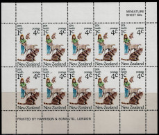 NEW ZEALAND 1974 CHILDREN WITH PETS MINI SHEET MI No 638 MNH VF!! - Blocks & Sheetlets