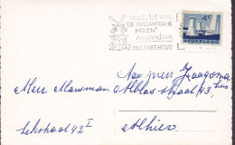 Netherlands PPC Hartelijk Gefeliciteerd Slogan Flamme 'Mill Mühle Moulin De Hollandsche Molen' AMSTERDAM 1963 (2 Scans) - Lettres & Documents