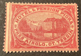 Schweiz Hotelpost Hotel-Pension Piora Prés Airolo Tessin TI 1887 ZNr 24 * TADELLOS/VF (Switzerland Local Post - Usados