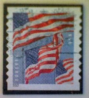 United States, Scott #5657, Used(o), 2022, Three Flags Definitive, (58¢), Red, White, And Dark And Light Blue - Usati