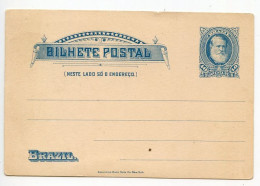 Brazil 19th Cent. Mint Postal Card - 40r. Emperor Dom Pedro - Interi Postali