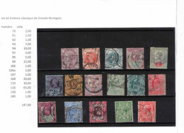 Lot De Timbres Classiques De Grande-Bretagne Oblitérés Cote :147.00 Euros - Used Stamps