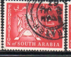 SOUTH ARABIA SAUDI ARABIA SAUDITA ARABIE SEOUDITE YEMEN 1965 COAT OF ARMS CONFEDERATION 50f USED USATO OBLITERE' - Arabie Saoudite