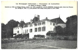 Carte Postale Ancienne: Souvenir De Lamartine: Château De Monceau à Prissé. La Bourgogne Historique. - Bourgogne