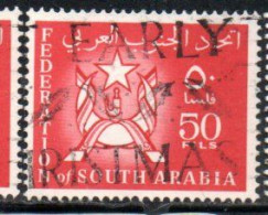 SOUTH ARABIA SAUDI ARABIA SAUDITA ARABIE SEOUDITE YEMEN 1965 COAT OF ARMS CONFEDERATION 50f USED USATO OBLITERE' - Arabie Saoudite