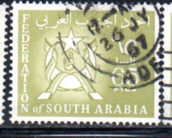 SOUTH ARABIA SAUDI ARABIA SAUDITA ARABIE SEOUDITE YEMEN 1965 COAT OF ARMS CONFEDERATION 65f USED USATO OBLITERE' - Arabie Saoudite