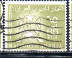 SOUTH ARABIA SAUDI ARABIA SAUDITA ARABIE SEOUDITE YEMEN 1965 COAT OF ARMS CONFEDERATION 65f USED USATO OBLITERE' - Arabie Saoudite