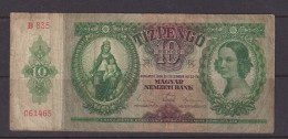 HUNGARY - 1936 10 Pengo Circulated Banknote - Hungría