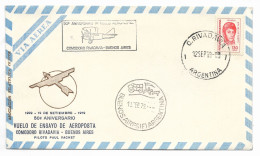 ARGENTINA 1979 50 ANNIV. OF FIRST ESSAY FLIGHT COMODORO RIVADAVIA AVIATION PLANE - FDC
