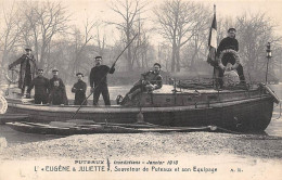 Puteaux       92         Inondations 1910. L'  Eugène Et Juliette. Sauveteurs Et Son équipage              (voir Scan) - Puteaux