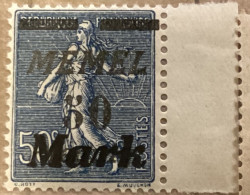 Memel 1922, N°123 (Stampworld), 50/50/50M/pf, Bleu Grisâtre, Neuf Charnière Très Bon état - Neufs