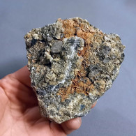 #SC19-11 Rare Bleu-gris Clair QUARTZ Cristaux 'beta' Avec 'roses' De Barytine (Italie) - Minéraux