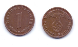 Germany 1 Reichspfennig 1938 D - 1 Reichspfennig