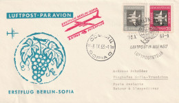 Erstflug BERLIN-SOFIA 3.9.1963 MiNr. 609+610, BERLIN NW 7 -3.9.63 --9, - Luftpost