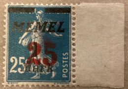 Memel 1922, N°122 (Stampworld), 25/1/25M/C, Bleu Foncé, Neuf Charnière Très Bon état - Nuevos