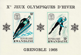 RWANDA - BLOC N°10 ** (1967) J.O D'hiver à Grenoble - Ongebruikt