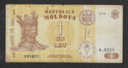 Moldavia - Banconota Circolata Da 1 Leu P-8g - 2006 #19 - Moldavia