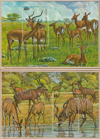 RWANDA - 2 BLOCS N°45/6 ** (1975) Les Antilopes - Nuovi