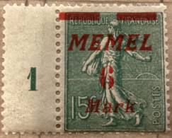 Memel 1922, N°111 (Stampworld), 6/15M/C,  Vert Grisâtre, Neuf Charnière Millesime, Très Bon état - Nuevos