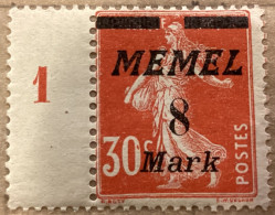 Memel 1922, N°112 (Stampworld), 8/30M/C,  Rouge Orange, Neuf Charnière Millesime, Très Bon état - Nuevos
