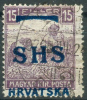 Yugoslavia SHS Croatia 1918 White Numbers, Mi.63 Used, Certificate - Oblitérés