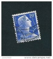 N° 1011B  Marianne De Muller, 20 F Outremer Timbre  France  1955 - 1955-1961 Marianne Of Muller