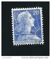 N° 1011B  Marianne De Muller, 20 F Outremer Timbre  France  1955 - 1955-1961 Marianne Of Muller