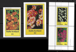 ● STAFFA Scotland 1982 ֍ ️FIORI ● Flowers ● Fleurs ● 3 BF ● NON Dentellato ● £ 2 + 1 + 1 ● Lotto N.XX ● - Escocia