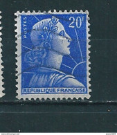 N° 1011B  Marianne De Muller, 20 F Outremer Timbre  France  1955 - 1955-1961 Marianne Of Muller