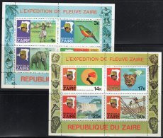 ZAIRE - 2 BLOCS  N°8/9 ** (1979) Expédition Du Fleuve Zaïre - Unused Stamps