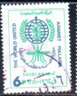 SAUDI ARABIA SAUDITA ARABIE SEOUDITE السعودية  1962 FIGHT AGAINST MALARIA WHO OMS DRIVE TO EREDICATE 6p USATO USED OBLIT - Arabie Saoudite