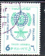 SAUDI ARABIA SAUDITA ARABIE SEOUDITE السعودية  1962 FIGHT AGAINST MALARIA WHO OMS DRIVE TO EREDICATE 6p USATO USED OBLIT - Arabie Saoudite