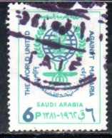 SAUDI ARABIA SAUDITA ARABIE SEOUDITE السعودية  1962 FIGHT AGAINST MALARIA WHO OMS DRIVE TO EREDICATE 6p USATO USED OBLIT - Arabie Saoudite