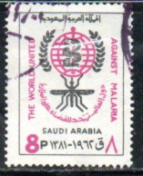 SAUDI ARABIA SAUDITA ARABIE SEOUDITE السعودية  1962 FIGHT AGAINST MALARIA WHO OMS DRIVE TO EREDICATE 8p USATO USED OBLIT - Arabie Saoudite