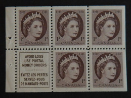 CANADA BLOC DE 5 X YT 267 NEUFS**MNH AVEC VIGNETTE PUBLICITAIRE" ELISABETH II" ANNÉE 1954 - Neufs