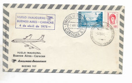 ARGENTINA 1975 INAUGURAL FLIGHT BUENOS AIRES- CARACAS AVIATION PLANE BOEING707 - FDC