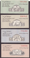 BURMA/MYANMAR LOTTERY 1998 ISSUED 50 KYAT 4 PIECES SET, UNC - Myanmar (Birmanie 1948-...)