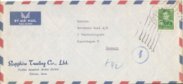 Iran Air Mail Cover Sent To Denmark 23-5-1960 - Iran