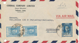 Iran Air Mail Cover Sent To Denmark (2 Archive Holes In The Left Side Of The Cover) - Iran