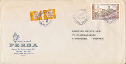 French Andorra Cover Sent To Denmark 22-1-1977 - Brieven En Documenten