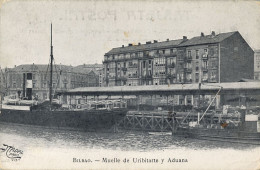 VIZCAYA , BILBAO - MUELLE DE URIBITARTE Y ADUANA , ED. MADAL Nº 075  ,  T.P. NO CIRCULADA - Vizcaya (Bilbao)