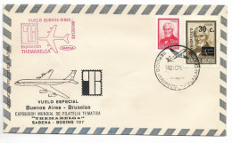 ARGENTINA 1975 SPECIAL FLIGHT BUENOS AIRES- BRUSELAS THEMABELGA PHILATELIC EXPO - FDC