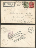 1931 Registered Cover 12c Arch/Library RPO Duplex Sydenham Ontario To USA - Histoire Postale