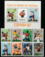 ZAIRE - N°1043/50+BLOC N°25 ** (1981) Football : Espana'82 - Unused Stamps