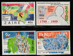 ZAIRE - N°1251/4 ** (1990) Bicentenaire De La Révolution Française - Neufs