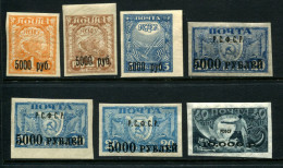 Russia 1922 Mi 171a- 175a, 174y- Thin Paper  MNH ** - Unused Stamps