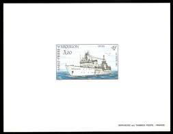 ST. PIERRE & MIQUELON(1991) Cryos Research Vessel. Deluxe Sheet. Scott No 499. - Imperforates, Proofs & Errors